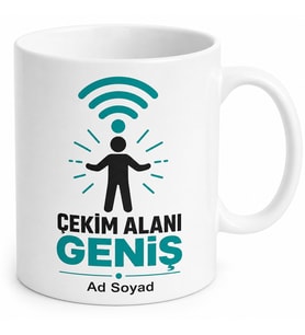 Wifi Sinyal Gücü Çizimli Çekim Alanı Geniş Popüler İnsan Kupa Bardak Hediye
