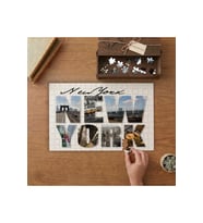 New York Yazısı Tasarımı 240 parça Ahşap Puzzle Ahşap Kutuda MP01201