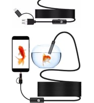 Profesyonel Endoskop Yılan Kamera Arama Motor Içi Su Geçirmez Aralara Girebilen Tesisat Kamerası (10 Metre) 3iN 1 USB-TYPC E - MICRO USB