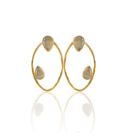 Kadir Jewellery 22 Ayar Altın Kaplama Geometrik Küpe -El İşçiliği Ve Hipoalerjenik Küpe