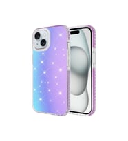 Apple iPhone 15 Plus Uyumlu Kılıf Parlak Renk Geçişli Zore Velle Kapak (Mor)