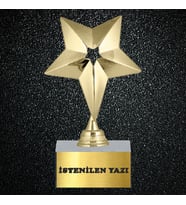 Kişiselleştirilebilir Yıldızlı Kupa (Siyah-Gold)