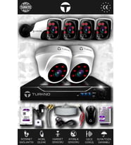 TURKNO 6 Kameralı Pania 2 İç Kamera Set 1 TB HDD Full HD Gece Görüşlü Güvenlik Kamerası Sistemi