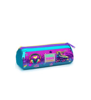 CORAL HIGH 22054 KIDS PEMBE TURKUAZ KULAKLIK PATEN DESENLİ ÜÇ BÖLMELİ KALEM ÇANTASI
