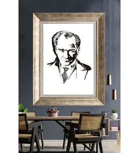 Gümüş Çerçeveli Atatürk Tablo za281
