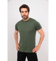 Erkek Bisiklet Yaka T-shirt (Haki)