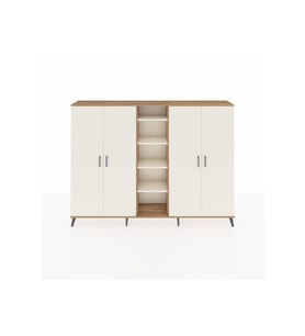 Arges Dolap 12 Raflı 4 Kapaklı 220x30x163 Çam-Aytaşı