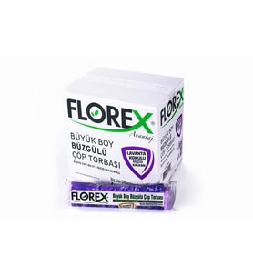 Florex 60 Litre Büzgülü Lavanta Kokulu Çöp Torbası Poşeti / 65 x 70 Cm. - 10x25 Rulo / Koli (Kırmızı)