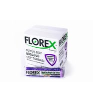 Florex 60 Litre Büzgülü Lavanta Kokulu Çöp Torbası Poşeti / 65 x 70 Cm. - 10x25 Rulo / Koli (Kırmızı)