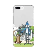 Iphone 7 PLUS - 8 PLUS Uyumlu Mordecai ve Rigby Tasarımlı Şeffaf Telefon Kılıfı