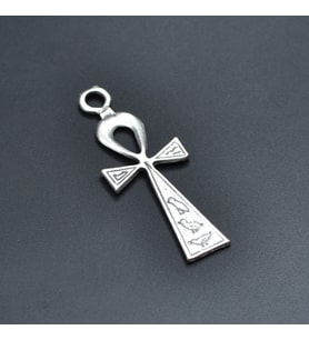 Ankh Anahtarı - Nil'in Anahtarı Kolye Ucu - Antik Gümüş Kaplama - Kod:113