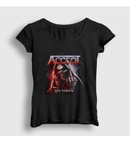 Presmono Kadın Siyah Reaper Accept T-Shirt 180741tt
