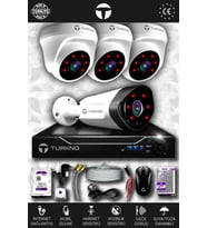 TURKNO 4 Kameralı Galia 3 İç Kamera Set 320 GB HDD Full HD Gece Görüşlü Güvenlik Kamerası Sistemi