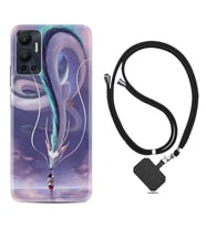 Infınix Hot 12 Kılıf Silikon Boyun Askılı İpli Desenli Silikon Kız ve Ejderha 1742