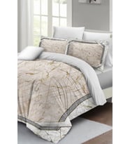 Çift Kişilik ( Lastikli Çarşaflı ) %100 Pamuk Saten Nevresim Takımı Pink Marble