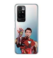 Redmi 10 2022 Uyumlu Iron Man Desenli Şeffaf Telefon Kılıfı