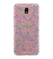 Samsung Galaxy J7 Pro Kapak Hello Kitty Tasarımlı Şeffaf Silikon Kılıf