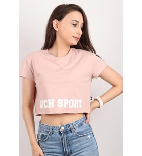 Kadın Kısa Kollu Crop Bluz