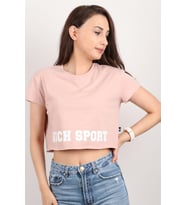 Kadın Kısa Kollu Crop Bluz