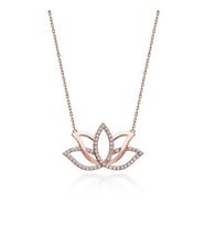 Harem Altın Gümüş Rose Lotus Çiçeği Kolye
