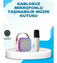 Karaoke Mikrofon Hoparlör Seti Bluetooth Kablosuz Taşınabilir