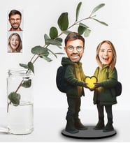 Kişiye Özel Sevgili Tasarımlı Karikatür Ahşap Biblo Model-44