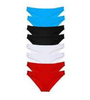 8 adet Süper Eko Set Likralı Kadın Slip Külot Siyah Kırmızı Beyaz Mavi