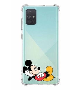 Samsung Galaxy A71  Köşe Korumalı Antişok Kapak Mickey Mouse Tasarımlı Şeffaf  Kılıf