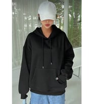 pilelistore- Erkek Uzun Kol Kapşonlu Basic Sweatshirt Hoodie - Siyah