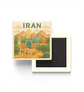 İran - Iran - Paper Cut Art - Baskılı Buzdolap Magneti Kare - 9x9 cm