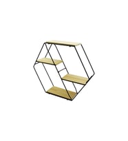 PETEK - 4 KATLI METAL İSKELETLİ - AHŞAP RAFLI  DEKORATİF RAF  60 X 14 X 53 Cm GO-53-vice 01287