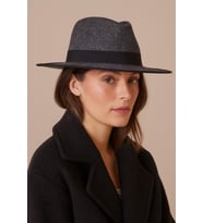Premium Valerie Fedora Şapka - Füme