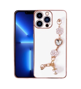 Uyumlu Model Apple iPhone 13 Pro Max Kılıf El Tutamaçlı Taka Kapak (Beyaz)