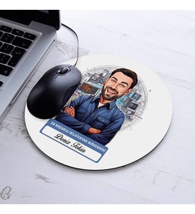 Kişiye Özel Hediye Karikatürlü En Başarılı Erkek Bilgisayar Mühendisi Mousepad