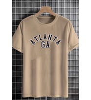 Unisex Atlanta Baskılı T-shirt (Bej)