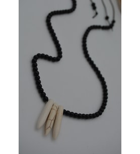 STONEAGE JEWELLERY Oniks Doğal Taşlı Metalsiz Kolye