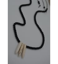 STONEAGE JEWELLERY Oniks Doğal Taşlı Metalsiz Kolye