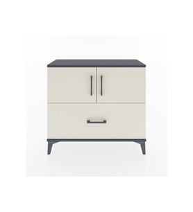 Arges Şifonyer 2 Raflı Tek Çekmeceli 2 Kapaklı 88x30x80 Antrasit-Aytaşı