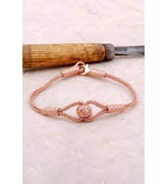 Rose Gümüş Kazaziye İşlemeli Bileklik 3374