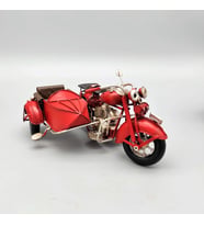 Dekoratif Metal Kırmızı Motosiklet Sepetli A-7917
