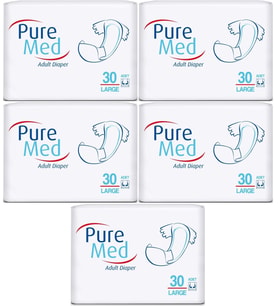 Puremed Hasta Bezi Bel Bantlı Tekstil Yüzey Large L-Büyük 150 Adet (5PK*30)