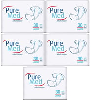 Puremed Hasta Bezi Bel Bantlı Tekstil Yüzey Large L-Büyük 150 Adet (5PK*30)