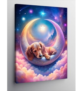 Kanvas Tablo Ayda Uyuyan Köpek