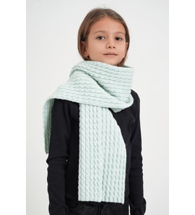 Chuba Çocuk Saç Örgü Yumuşak Tuşe Triko Atkı Mint CHKIDS107