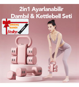 Ayarlanabilir Modüler Kettlebell ve Dambıl Seti 5 kg Ev Fitness ve Güç Antrenman Direnç Lastiği Hediye (Pembe)