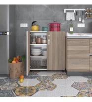 Kenzlife 2 kapılı dolap çilem 088*070*032 crd kilitli tekerlekli banyo mutfak ofis kitaplık ayakkabılık kiler (Karışık)