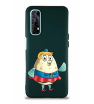Realme 7 Soft Premier Kapak Bayan Puff Tasarımlı Silikon Kılıf - Yeşil (Şeffaf)