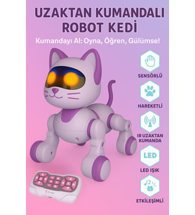 Uzaktan Kumandalı Şarjlı Akıllı Robot Kedi