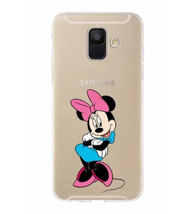 Samsung Galaxy A6 (2018)  Kapak Minnie Mouse Tasarımlı Şeffaf Silikon Kılıf