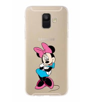Samsung Galaxy A6 (2018)  Kapak Minnie Mouse Tasarımlı Şeffaf Silikon Kılıf